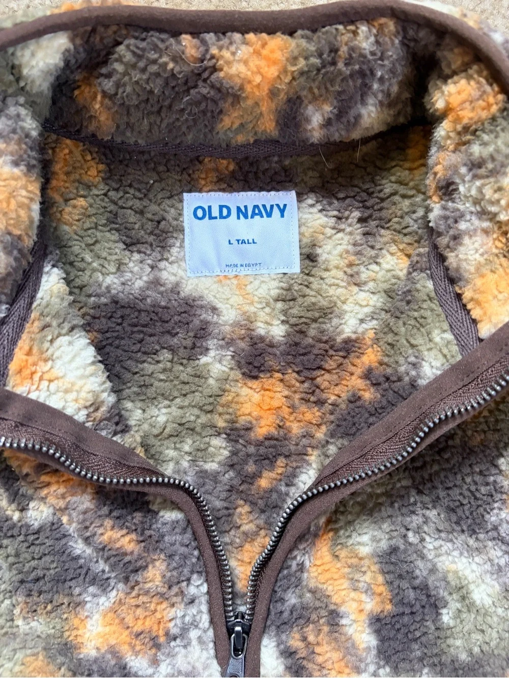 Old Navy Printed Sherpa Quarter Zip Pullover